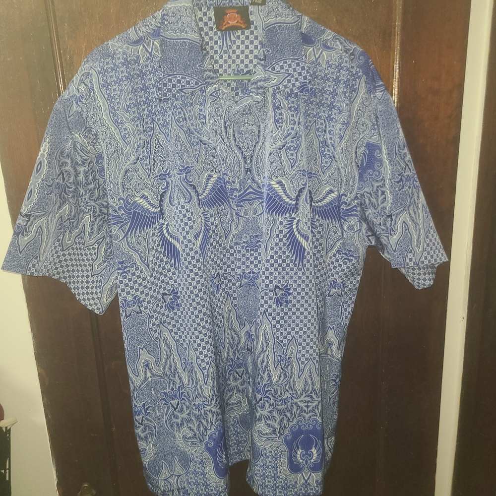 7 Diamonds AOP Baroque Blue Patterned Men's Shirt